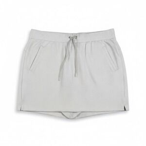 Athleta Skort Womens Medium Gray Stripe Drawstring Lined Athletic Golf